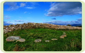 The Iron Hill North monument is probably late Neolithic  or early Bronze Age ( c. 2400 BC,) a fine example of a kerbed  Bowl Barrow and must have been an important person to have such a prominent sky-line tomb.